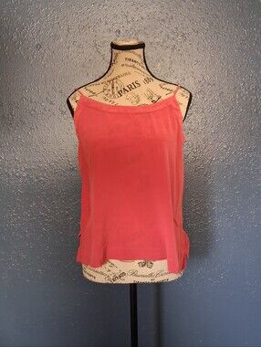 Madewell 100% Pink Camisole Top With Open Stitch Work Neckline 8